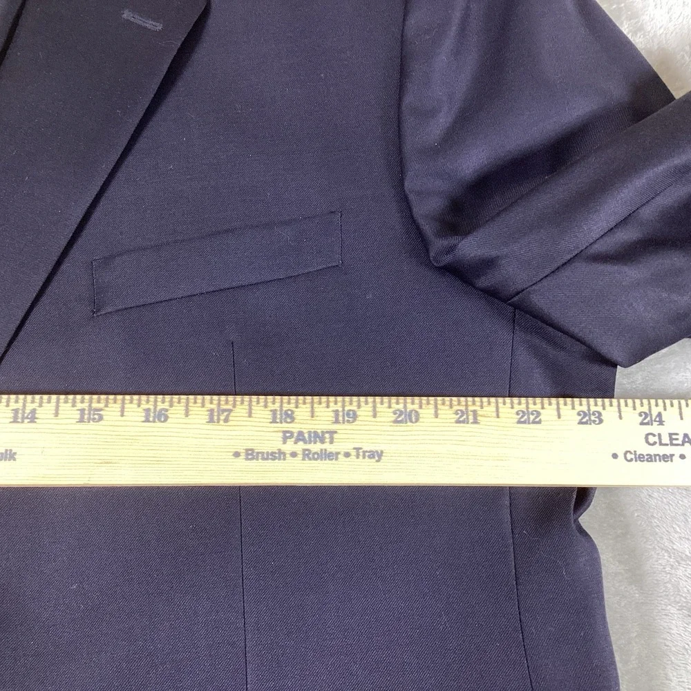 Ralph Lauren Gold Button Blue  Blazer Sports Coat 46 R Men's 100% Wool